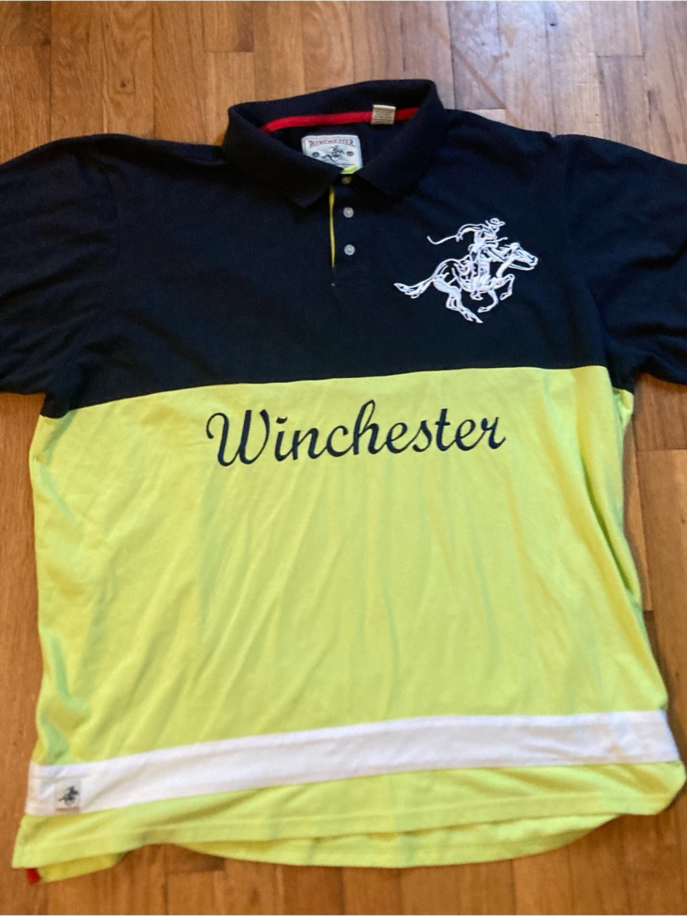 Winchester Men’s Two-Tone Polo Shirt — Navy & Neon Yellow